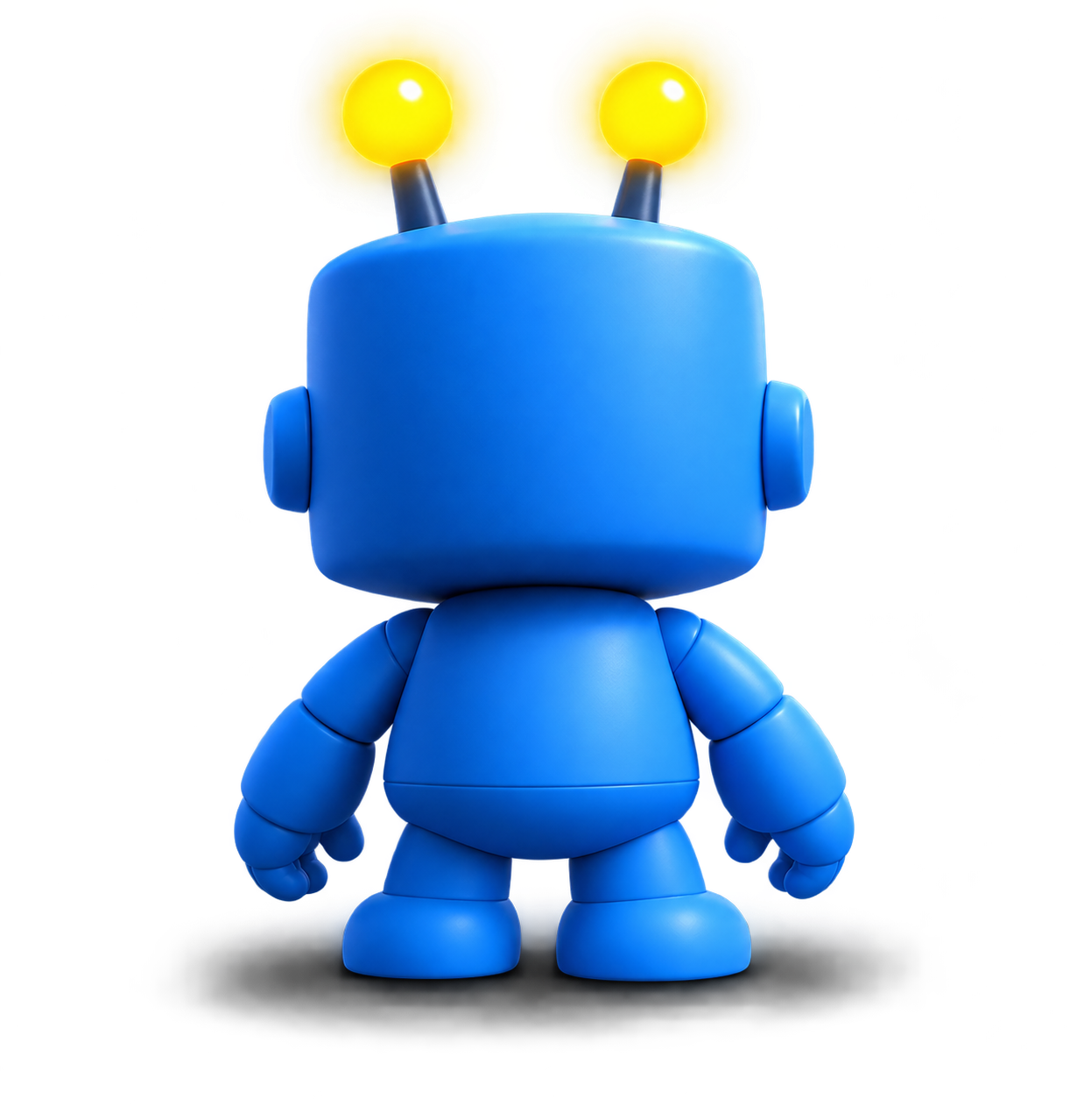 Blue robot mascot
