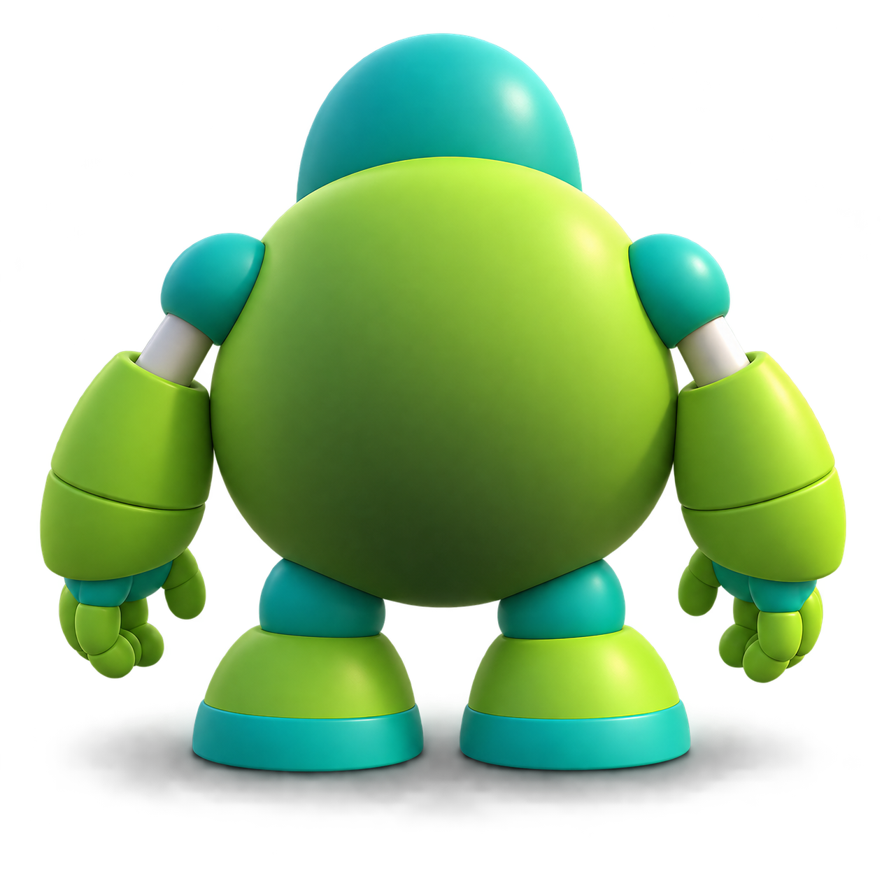 Green robot mascot