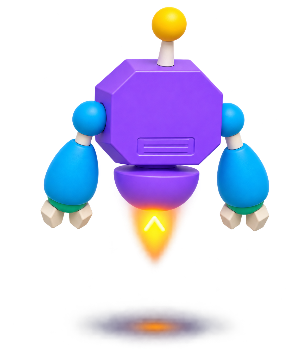 Purple robot mascot