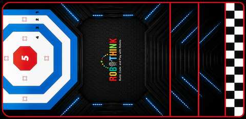 Bullseye Cube Launcher target mat and robot launcher
